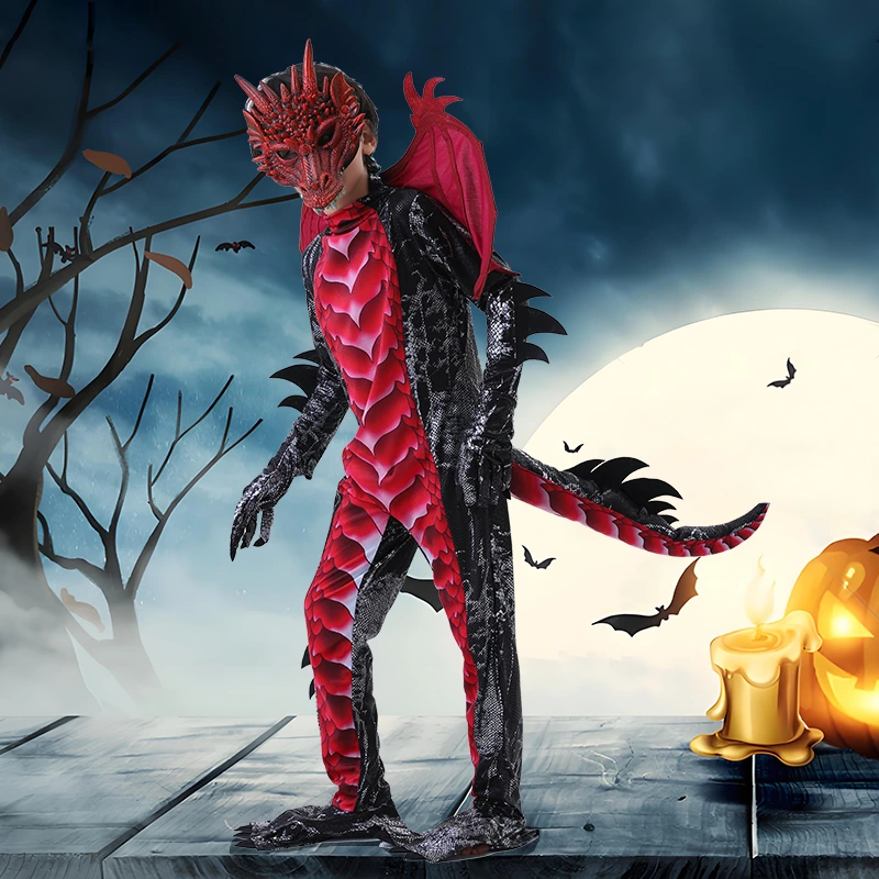Halloween Parade Kids Dragon Costume with Detachable Wings