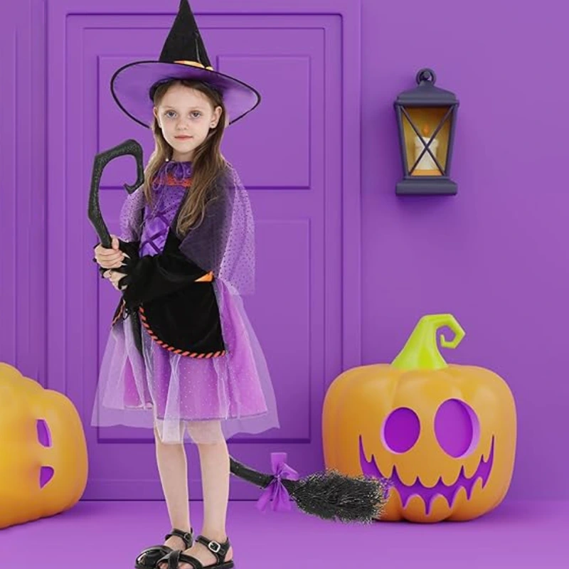Storybook Character Day Kids Witch Costume with Lace Trim Storybook Character Day Kids Witch Costume with Lace Trim